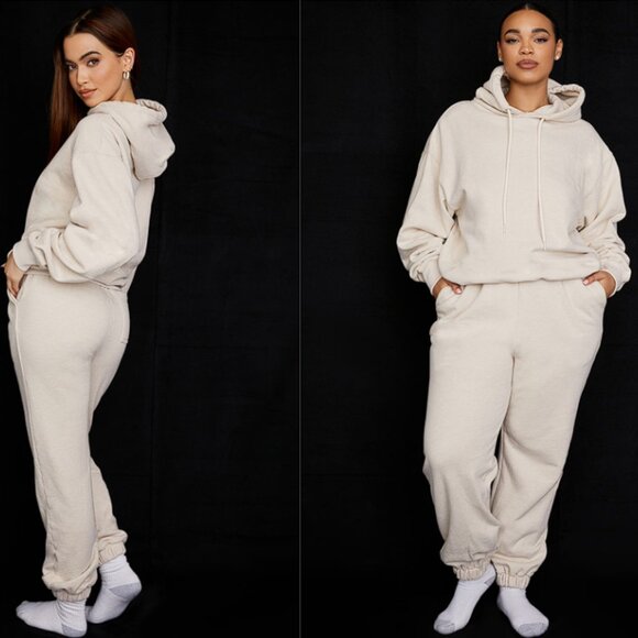 HOUSE OF CB 'Sky' Oatmeal Fleece Back Jogging Trouser NWOT - Picture 3 of 4